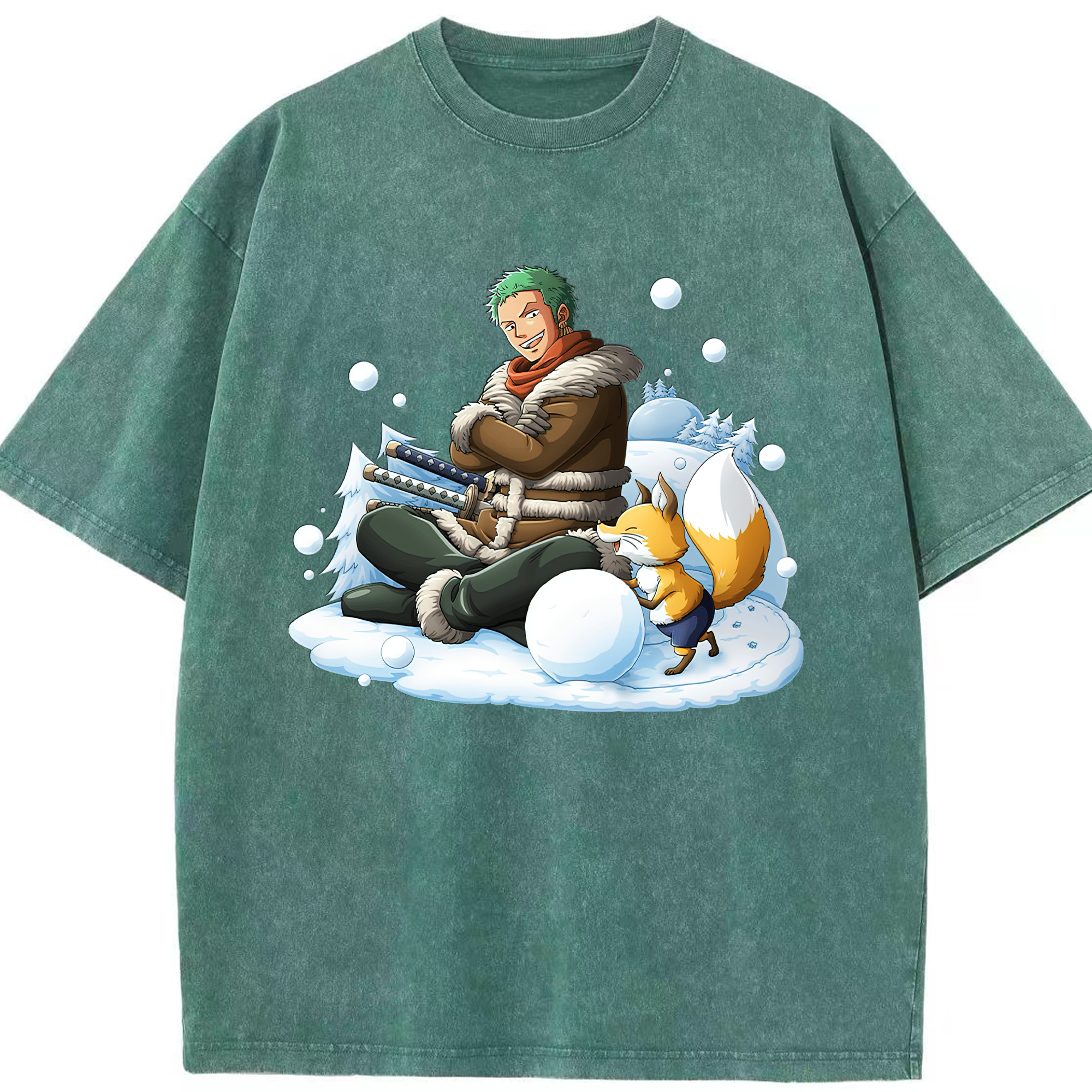 ワンピース ロロノア・ゾロ ONE PIECE Roronoa Zoro 綿100% ヴィンテージ風 半袖Tシャツ（フロントプリント）